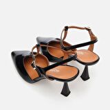 Hakiki Deri Siyah Kadın Stiletto