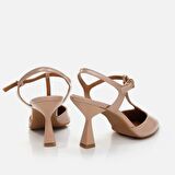 Hakiki Deri Naturel Kadın Stiletto