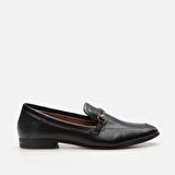 Hakiki Deri Siyah Kadın Loafer