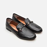 Hakiki Deri Siyah Kadın Loafer