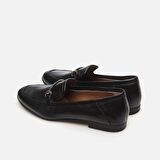 Hakiki Deri Siyah Kadın Loafer