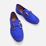 Hakiki Deri Saks Kadın Loafer