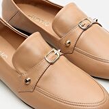Hakiki Deri Naturel Kadın Loafer