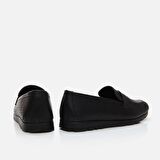 Hakiki Deri Siyah Kadın Loafer