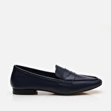 Hakiki Deri Lacivert Kadın Loafer
