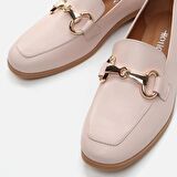 Hakiki Deri Pudra Kadın Loafer