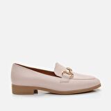 Hakiki Deri Pudra Kadın Loafer