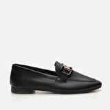 Hakiki Deri Siyah Kadın Loafer