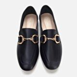 Hakiki Deri Lacivert Kadın Loafer