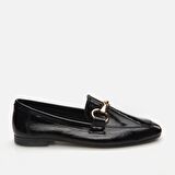 Hakiki Deri Siyah Kadın Loafer