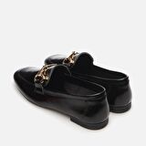 Hakiki Deri Siyah Kadın Loafer