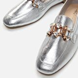 Hakiki Deri Lame Kadın Loafer
