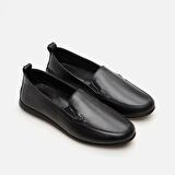 Hakiki Deri Siyah Kadın Loafer