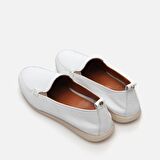 Hakiki Deri Beyaz Kadın Loafer