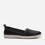 Hakiki Deri Siyah Kadın Loafer