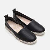 Hakiki Deri Siyah Kadın Loafer