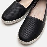 Hakiki Deri Siyah Kadın Loafer