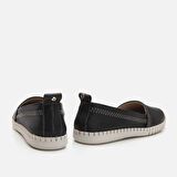 Hakiki Deri Siyah Kadın Loafer