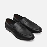 Hakiki Deri Siyah Erkek Loafer