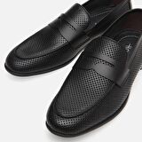 Hakiki Deri Siyah Erkek Loafer