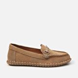 Hakiki Deri Camel Kadın Loafer