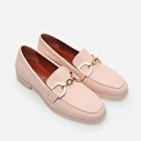 Hakiki Deri Pudra Kadın Loafer