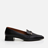 Hakiki Deri Siyah Kadın Loafer