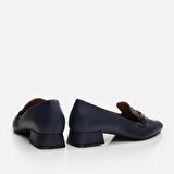 Hakiki Deri Lacivert Kadın Loafer