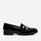 Hakiki Deri Siyah Kadın Loafer