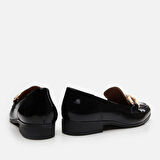 Hakiki Deri Siyah Kadın Loafer