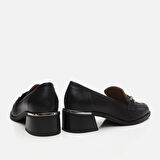 Hakiki Deri Siyah Kadın Loafer
