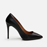 Hakiki Deri Siyah Kadın Stiletto
