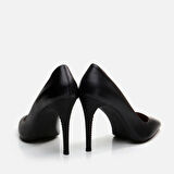 Hakiki Deri Siyah Kadın Stiletto