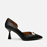 Hakiki Deri Siyah Kadın Stiletto