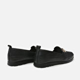 Hakiki Deri Siyah Kadın Loafer