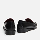 Hakiki Deri Siyah Kadın Loafer