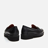 Hakiki Deri Siyah Kadın Loafer