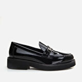 Hakiki Deri Siyah Kadın Loafer