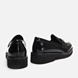 Hakiki Deri Siyah Kadın Loafer