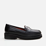 Hakiki Deri Siyah Kadın Loafer