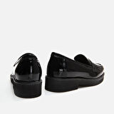Hakiki Deri Siyah Kadın Loafer