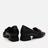 Hakiki Deri Siyah Kadın Loafer