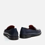 Hakiki Deri Lacivert Kadın Loafer