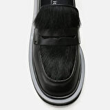 Hakiki Deri Siyah Kadın Loafer