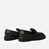 Hakiki Deri Siyah Kadın Loafer