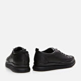 Hakiki Deri Siyah Kadın Spor Ayakkabı