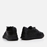 Hakiki Deri Siyah Kadın Spor Ayakkabı