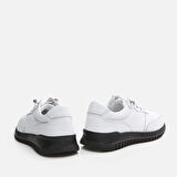 Hakiki Deri Beyaz Kadın Spor Ayakkabı