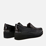 Hakiki Deri Siyah Kadın Loafer