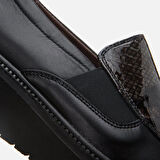 Hakiki Deri Siyah Kadın Loafer